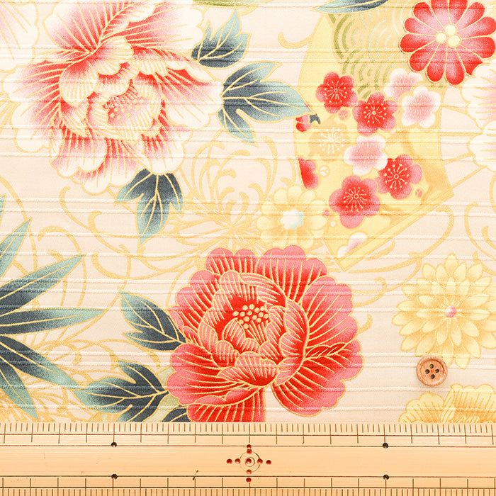 Cotton Satin Slub Fabric - Floral - nomura tailor