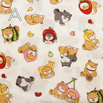Cotton Muslin Printed Fabric - Fruit Shiba - nomura tailor
