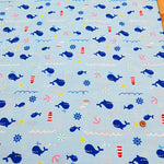 Cotton Double Gauze Print Fabric - Whale - nomura tailor