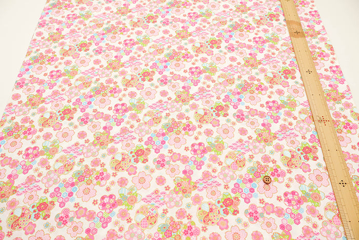 Cotton Muslin Lame (Glitter) Fabric -  Cherry Blossom - nomura tailor