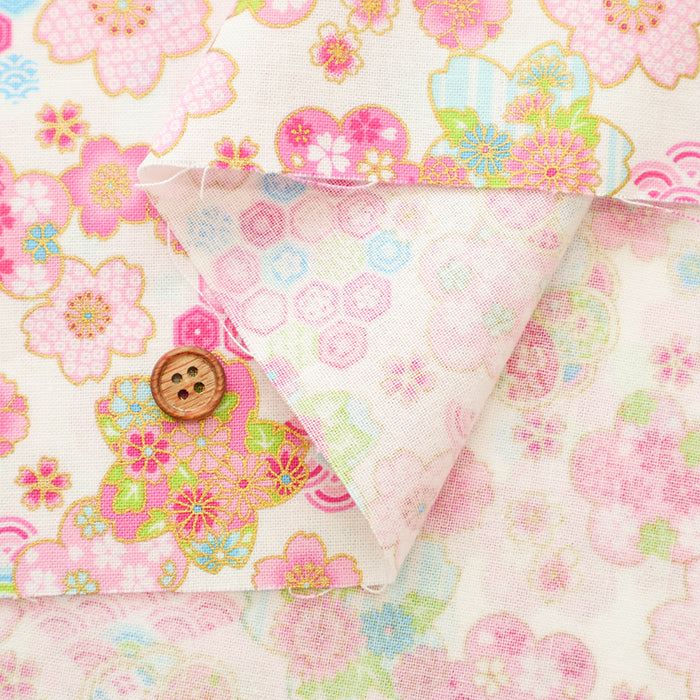 Cotton Muslin Lame (Glitter) Fabric -  Cherry Blossom - nomura tailor