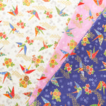 Cotton Muslin Lame (Glitter) Fabric - Origami Crane - nomura tailor
