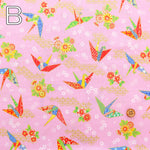 Cotton Muslin Lame (Glitter) Fabric - Origami Crane - nomura tailor