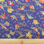 Cotton Muslin Lame (Glitter) Fabric - Origami Crane - nomura tailor