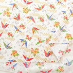 Cotton Muslin Lame (Glitter) Fabric - Origami Crane - nomura tailor