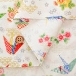 Cotton Muslin Lame (Glitter) Fabric - Origami Crane - nomura tailor