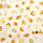 Cotton Muslin Print Fabric - Bread Animal - nomura tailor