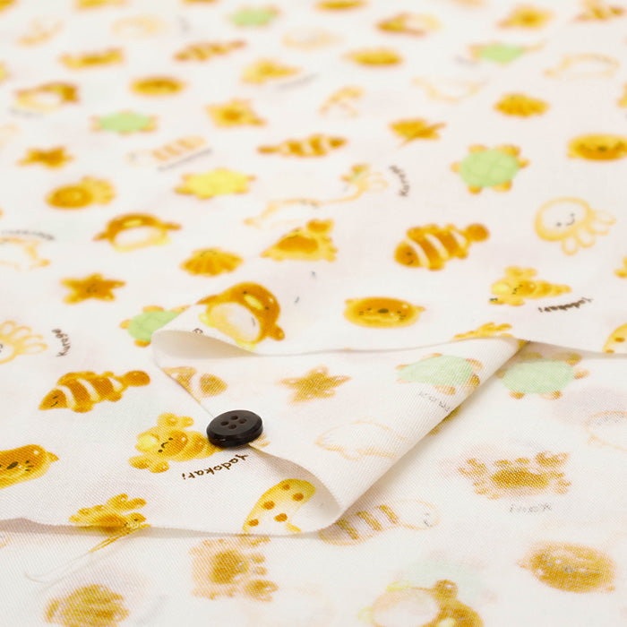 Cotton Muslin Print Fabric - Bread Animal - nomura tailor