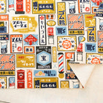 #11 Cotton Canvas Printed Fabric - Retro Signboards - nomura tailor