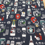 #11 Cotton Canvas Printed Fabric - Liquor Shop - nomura tailor