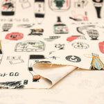 #11 Cotton Canvas Printed Fabric - Liquor Shop - nomura tailor