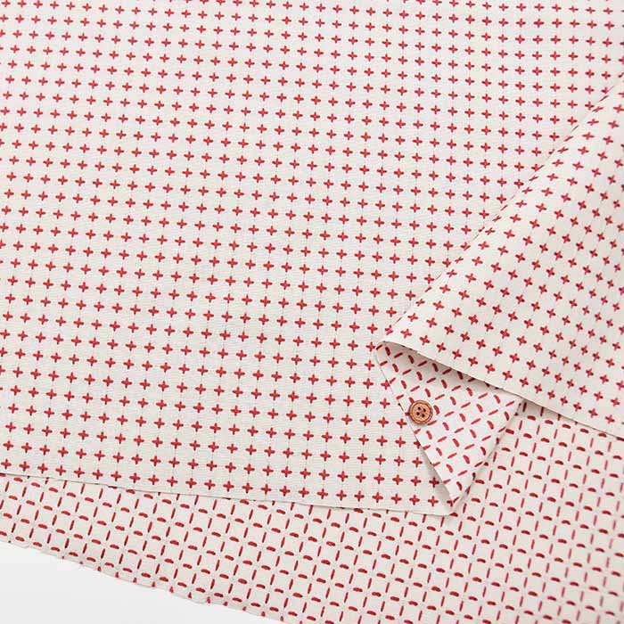 Cotton Yarn-Dyed Sashiko-Style Fabric - Cheerful Cross - nomura tailor