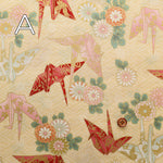 Cotton muslin Fabric - Blooming Orchids Origami Crane - nomura tailor