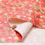 Cotton Oxford Print Laminated Fabric (Matte) - Strawberry - nomura tailor