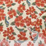 Cotton muslin Printed Fabric - un/no S-tile Bird - nomura tailor
