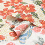 Cotton muslin Printed Fabric - un/no S-tile Bird - nomura tailor