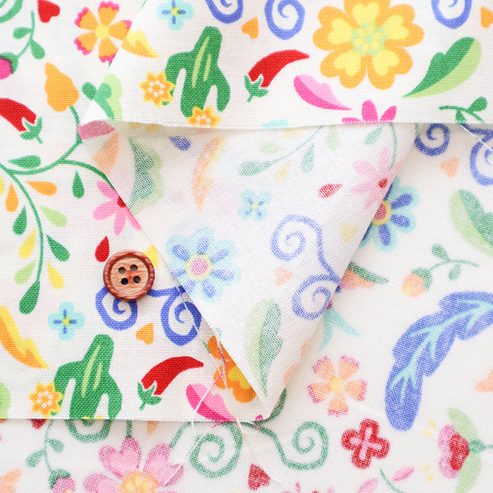 Cotton Muslin printed Fabric un/no - Mexican Flower - nomura tailor
