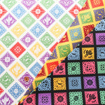 Cotton Muslin printed Fabric un/no - Mexican Motif - nomura tailor