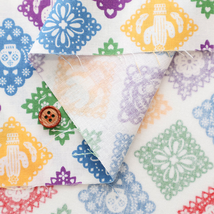 Cotton Muslin printed Fabric un/no - Mexican Motif - nomura tailor