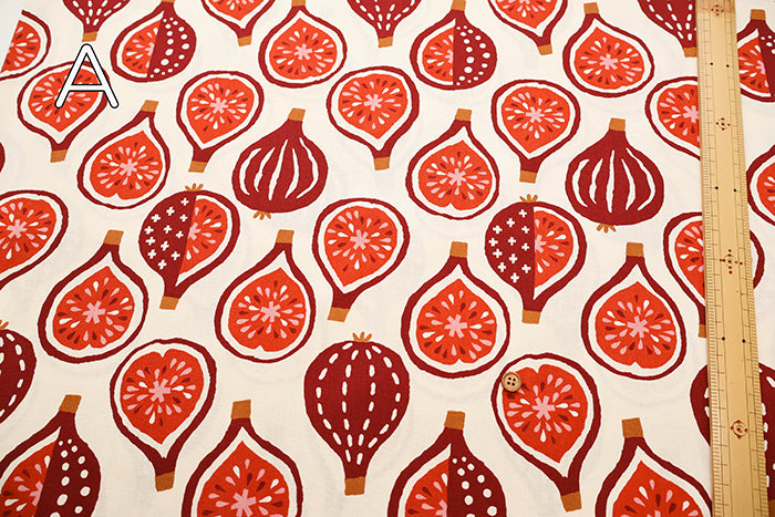 Cotton Muslin printed Fabric un/no - Fig - nomura tailor