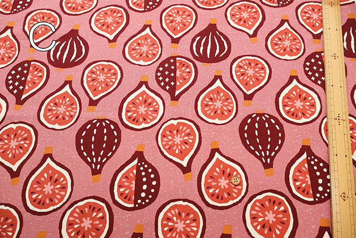 Cotton Muslin printed Fabric un/no - Fig - nomura tailor