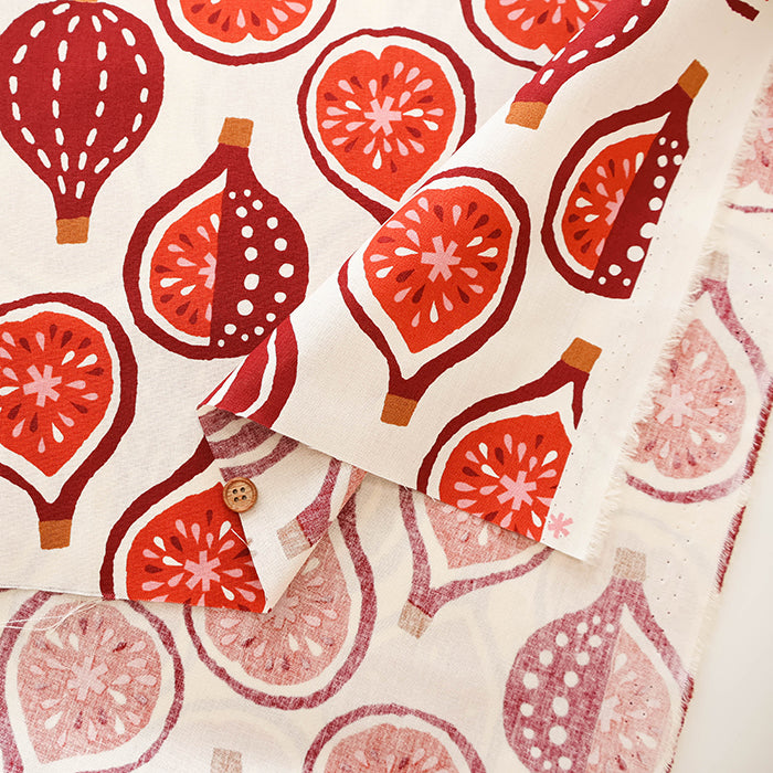 Cotton Muslin printed Fabric un/no - Fig - nomura tailor