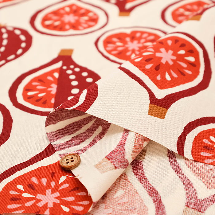 Cotton Muslin printed Fabric un/no - Fig - nomura tailor