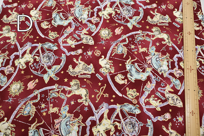 Cotton Muslin Printed Fabric un/no - Twilight Moon Constellation - nomura tailor