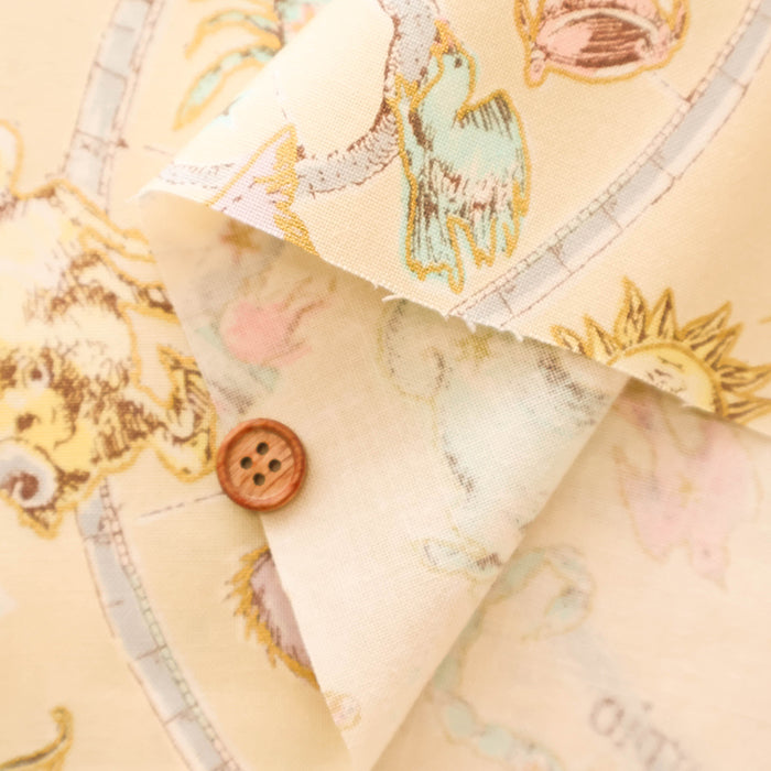 Cotton Muslin Printed Fabric un/no - Twilight Moon Constellation - nomura tailor