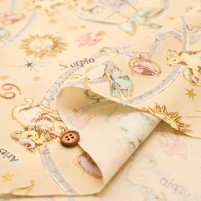 Cotton Muslin Printed Fabric un/no - Twilight Moon Constellation - nomura tailor