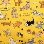Cotton Muslin printed Fabric - un/no KUSUTTO Dog - nomura tailor