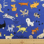 Cotton Muslin printed Fabric - un/no KUSUTTO Dog - nomura tailor