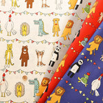 Cotton Muslin printed Fabric - un/no KUSUTTO Animal - nomura tailor
