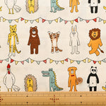 Cotton Muslin printed Fabric - un/no KUSUTTO Animal - nomura tailor