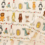 Cotton Muslin printed Fabric - un/no KUSUTTO Animal - nomura tailor