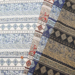 Cotton muslin Fabric - Asian dye - Flower Border - nomura tailor