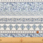 Cotton muslin Fabric - Asian dye - Flower Border - nomura tailor