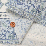 Cotton muslin Fabric - Asian dye - Flower Border - nomura tailor
