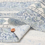 Cotton muslin Fabric - Asian dye - Flower Border - nomura tailor