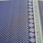 Cotton muslin Fabric - Asian dye - Side Border Flower - nomura tailor