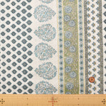 Cotton muslin Fabric - Asian dye - Side Border Flower - nomura tailor