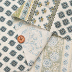 Cotton muslin Fabric - Asian dye - Side Border Flower - nomura tailor
