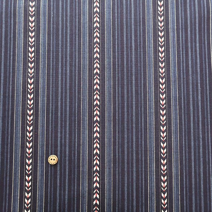 Cotton Indigo Jacquard Fabric - Stripe - nomura tailor