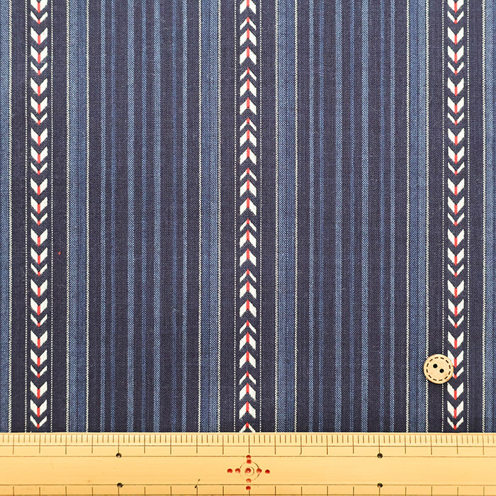 Cotton Indigo Jacquard Fabric - Stripe - nomura tailor