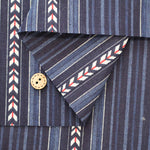 Cotton Indigo Jacquard Fabric - Stripe - nomura tailor