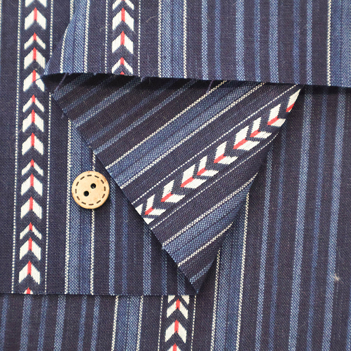Cotton Indigo Jacquard Fabric - Stripe - nomura tailor