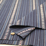 Cotton Indigo Jacquard Fabric - Stripe - nomura tailor