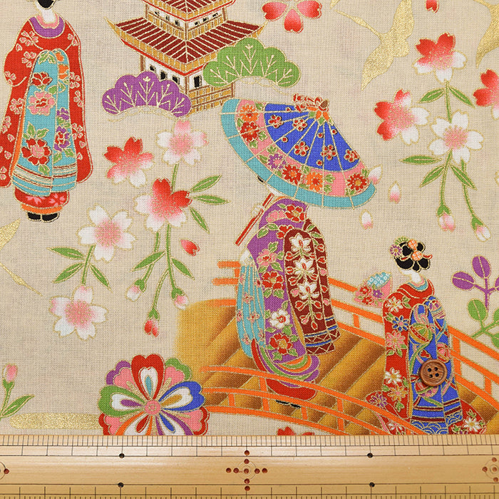 Cotton muslin Lame (Glitter) Fabric - Maiko (Apprentice geisha) - nomura tailor