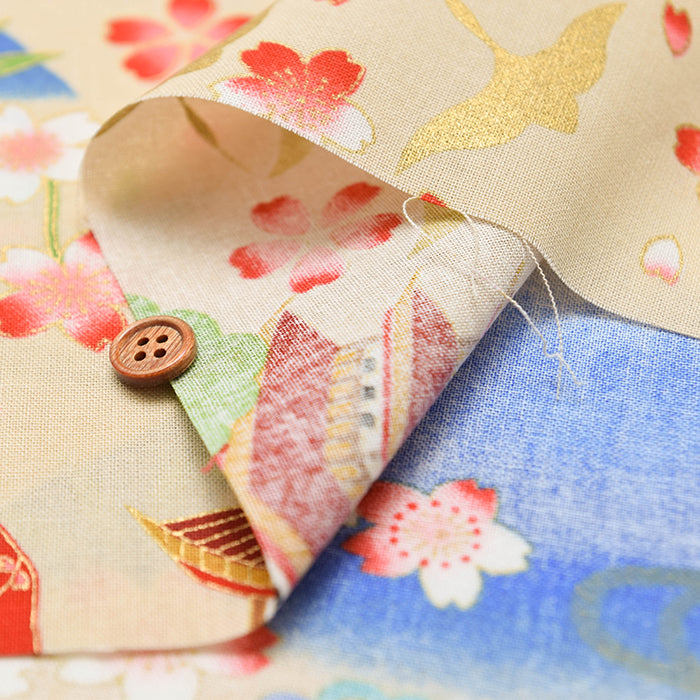 Cotton muslin Lame (Glitter) Fabric - Maiko (Apprentice geisha) - nomura tailor