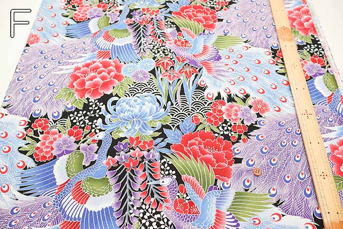 Cotton muslin  Lame (Glitter)  Fabric 孔雀 - nomura tailor